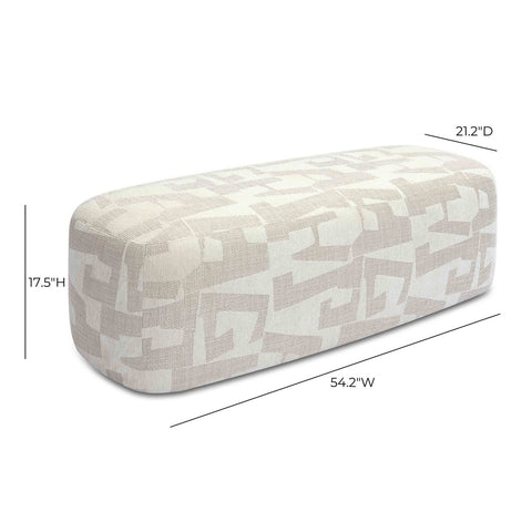 Graceland Cream Jacquard Bench Model: TOV-OC69116