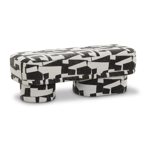 Lena Black and White Jacquard Bench Model: TOV-OC69131