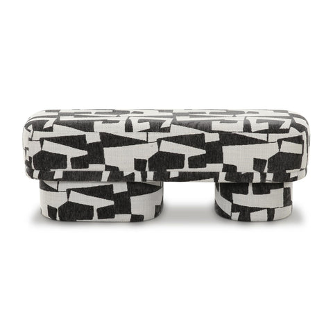 Lena Black and White Jacquard Bench Model: TOV-OC69131