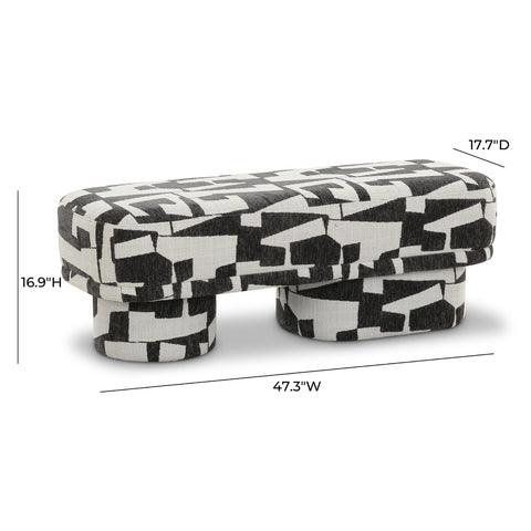 Lena Black and White Jacquard Bench Model: TOV-OC69131