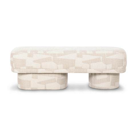 Lena Cream Jacquard Bench Model: TOV-OC69132