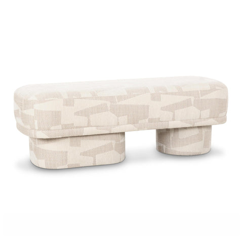Lena Cream Jacquard Bench Model: TOV-OC69132