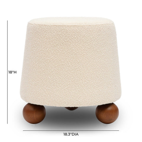 Jaine Cream Boucle Stool Model: TOV-OC69149