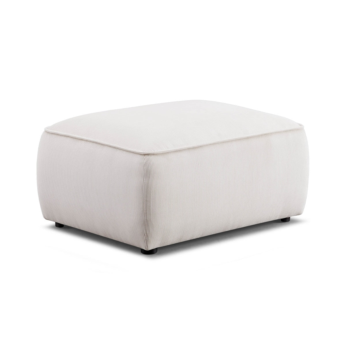 Travie White Sand Performance Corduroy Velvet Ottoman Model: TOV-OC69172