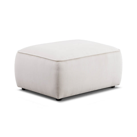 Travie White Sand Performance Corduroy Velvet Ottoman Model: TOV-OC69172