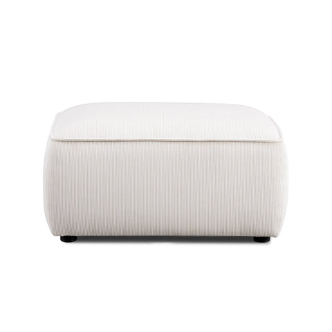 Travie White Sand Performance Corduroy Velvet Ottoman Model: TOV-OC69172