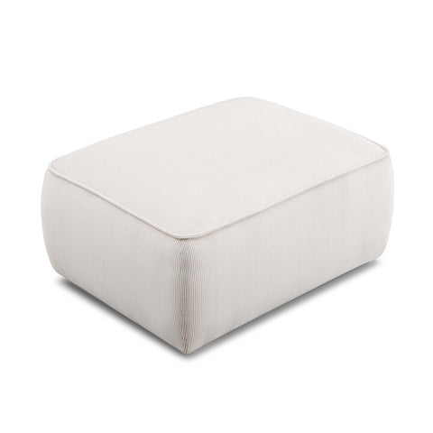 Travie White Sand Performance Corduroy Velvet Ottoman Model: TOV-OC69172
