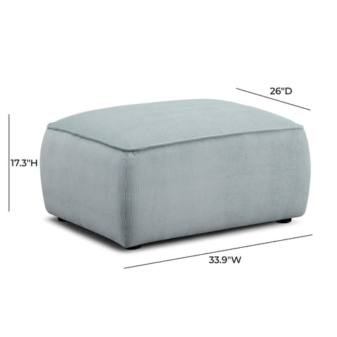Travie Light Green Performance Corduroy Velvet Ottoman Model: TOV-OC69182