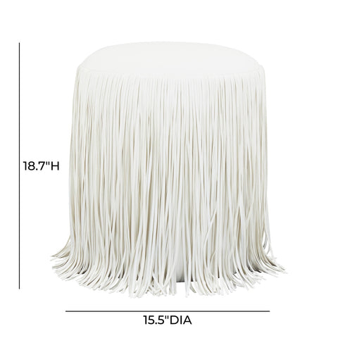 Shag Me Ivory Performance Vegan Leather Ottoman Model: TOV-OC69191