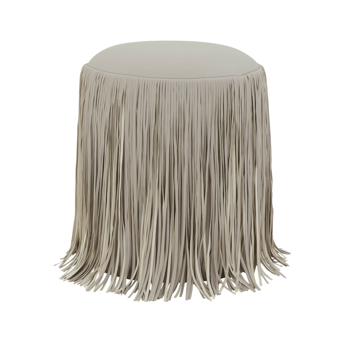 Shag Me Grey Performance Vegan Leather Ottoman Model: TOV-OC69192