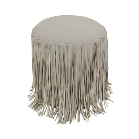 Shag Me Grey Performance Vegan Leather Ottoman Model: TOV-OC69192