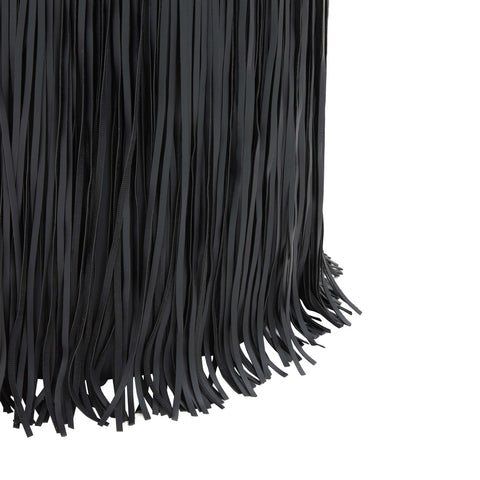 Shag Me Black Performance Vegan Leather Ottoman Model: TOV-OC69193