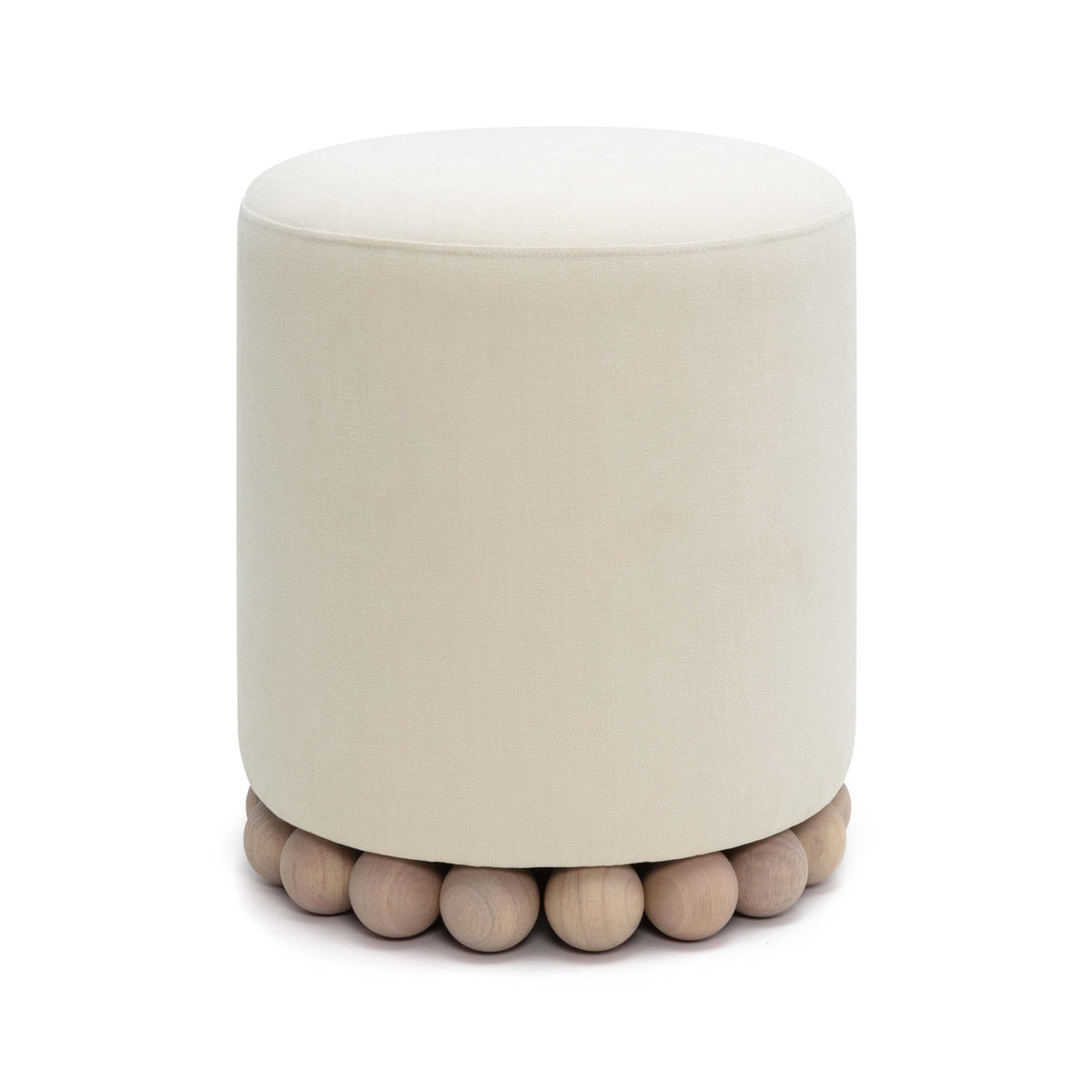 Dex Cream Upcycled Fabric Ottoman Model: TOV-OC69195