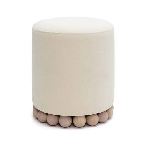 Dex Cream Upcycled Fabric Ottoman Model: TOV-OC69195