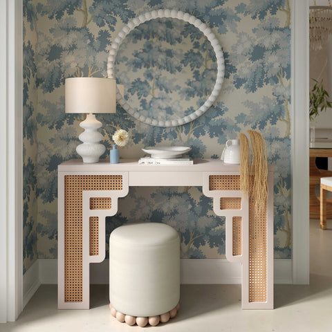 Dex Cream Upcycled Fabric Ottoman Model: TOV-OC69195