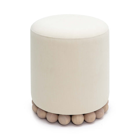 Dex Cream Upcycled Fabric Ottoman Model: TOV-OC69195