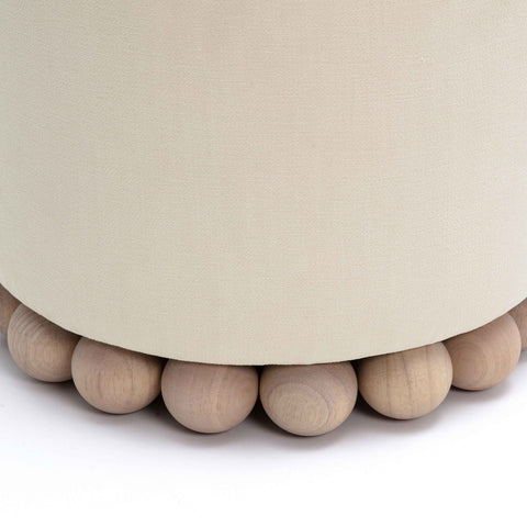 Dex Cream Upcycled Fabric Ottoman Model: TOV-OC69195