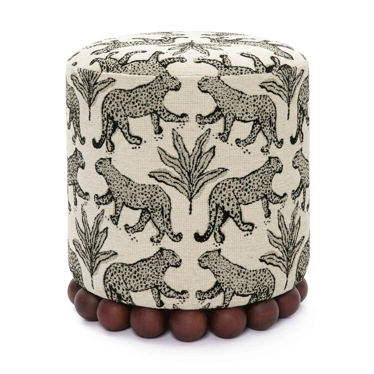 Dex Taupe Leopard Jacquard Ottoman Model: TOV-OC69196