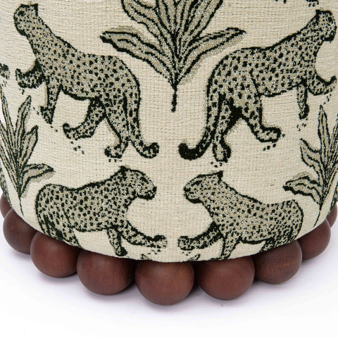 Dex Taupe Leopard Jacquard Ottoman Model: TOV-OC69196