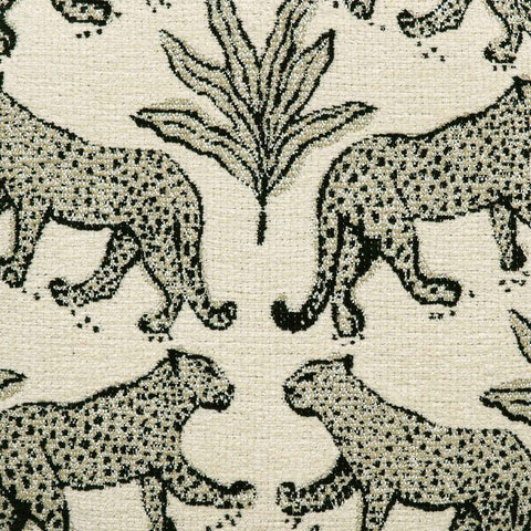 Raji Taupe Leopard Jacquard Ottoman Model: TOV-OC69199