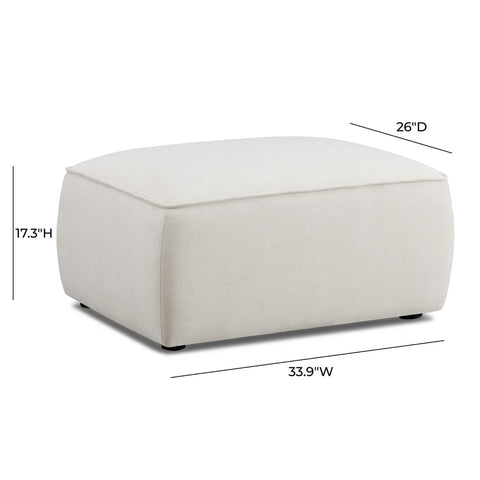 Travie Sand Upcycled Linen Ottoman Model: TOV-OC69205