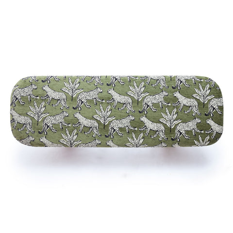 Ollie Olive Green Leopard Jacquard Bench Model: TOV-OC69224