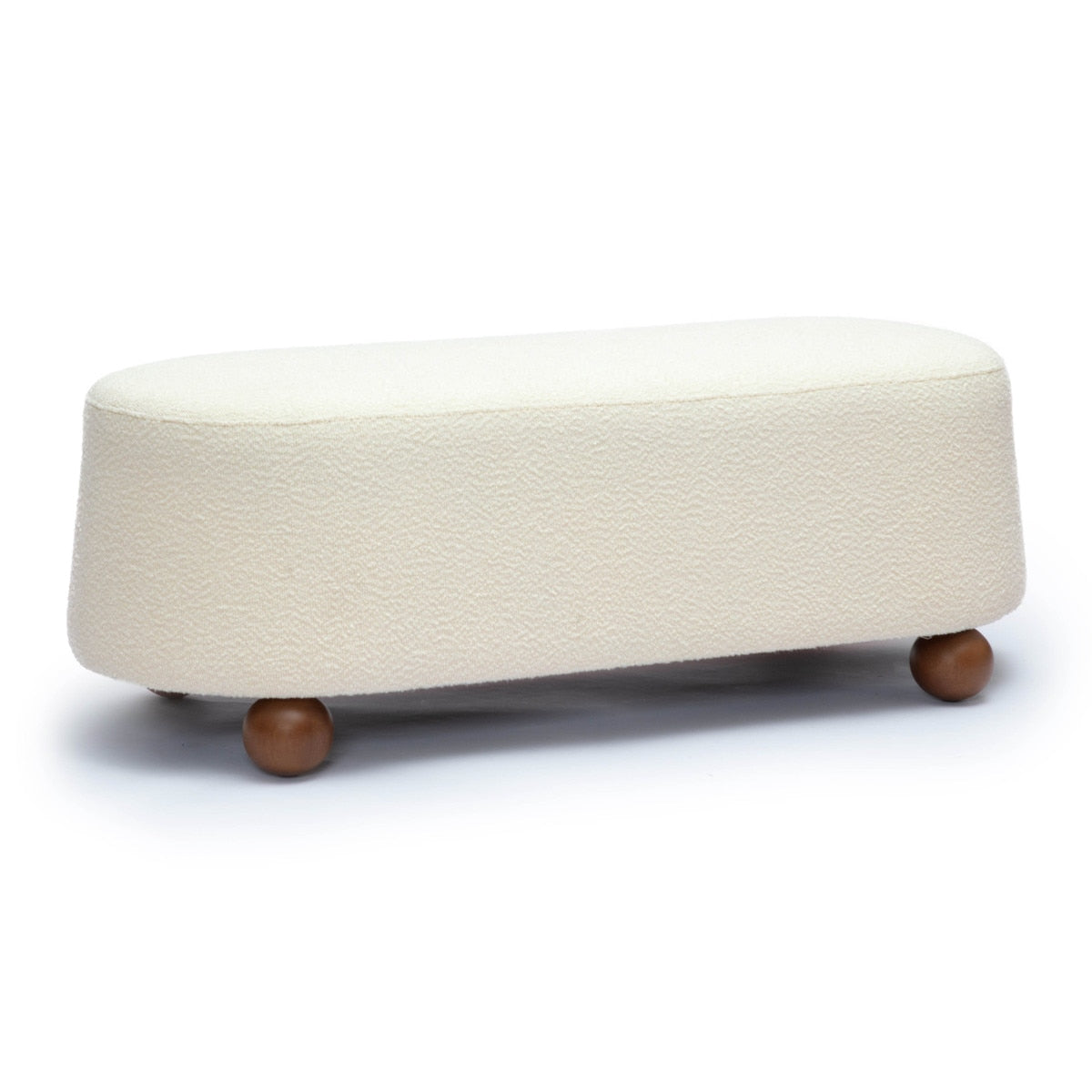 Jaine Cream Boucle Large Ottoman Model: TOV-OC69226