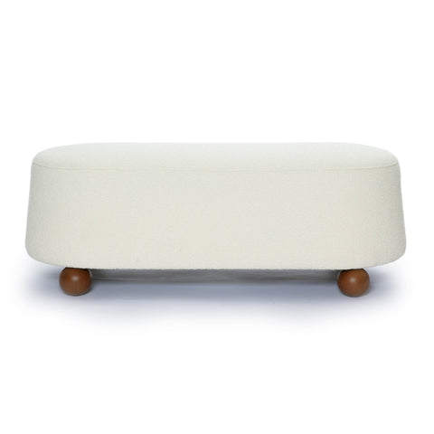 Jaine Cream Boucle Large Ottoman Model: TOV-OC69226