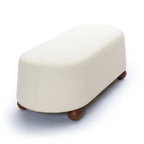 Jaine Cream Boucle Large Ottoman Model: TOV-OC69226