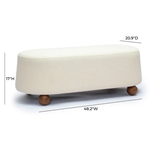 Jaine Cream Boucle Large Ottoman Model: TOV-OC69226