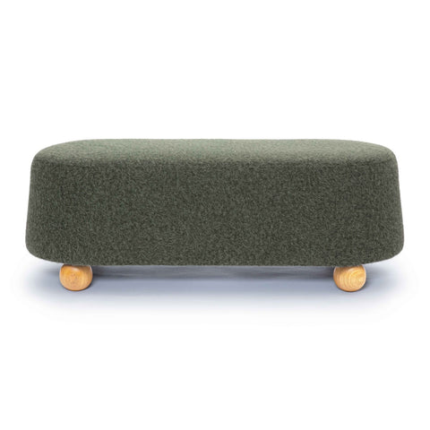 Jaine Forest Green Loose Mohair Large Ottoman Model: TOV-OC69229