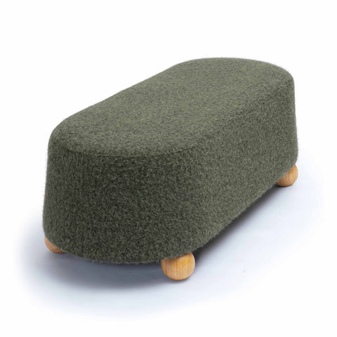 Jaine Forest Green Loose Mohair Large Ottoman Model: TOV-OC69229