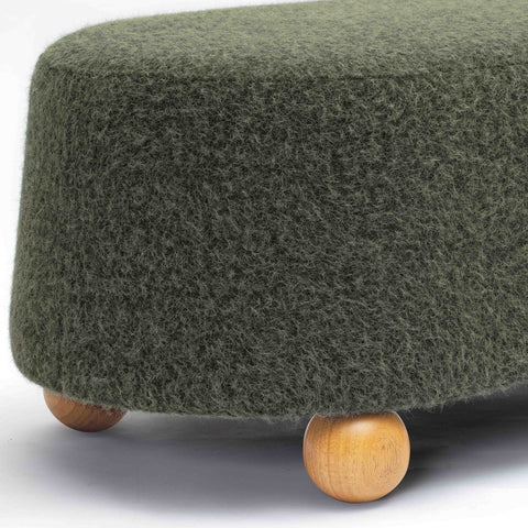 Jaine Forest Green Loose Mohair Large Ottoman Model: TOV-OC69229