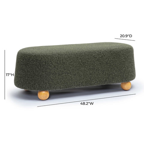 Jaine Forest Green Loose Mohair Large Ottoman Model: TOV-OC69229