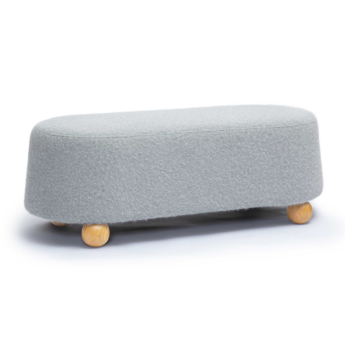 Jaine Stone Grey Loose Mohair Large Ottoman Model: TOV-OC69230