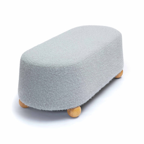 Jaine Stone Grey Loose Mohair Large Ottoman Model: TOV-OC69230