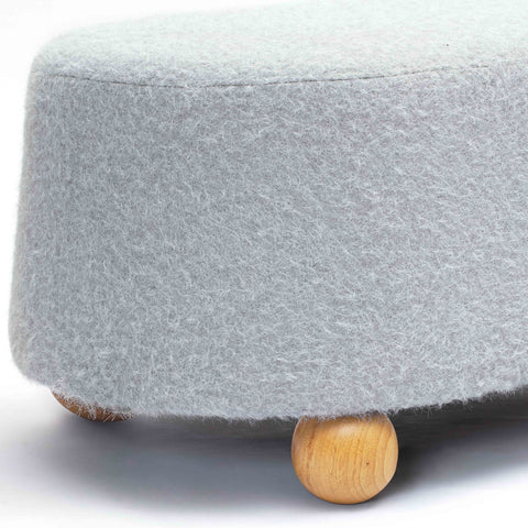 Jaine Stone Grey Loose Mohair Large Ottoman Model: TOV-OC69230