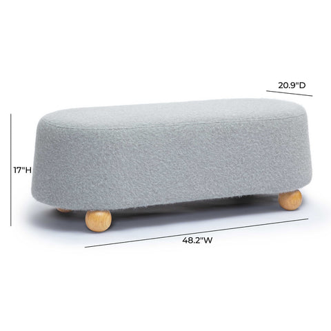 Jaine Stone Grey Loose Mohair Large Ottoman Model: TOV-OC69230