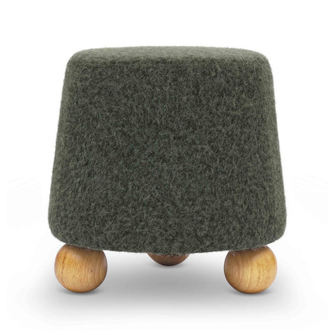 Jaine Forest Green Loose Mohair Ottoman Model: TOV-OC69231