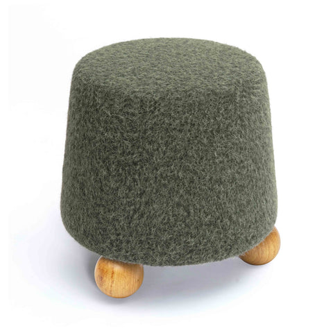 Jaine Forest Green Loose Mohair Ottoman Model: TOV-OC69231