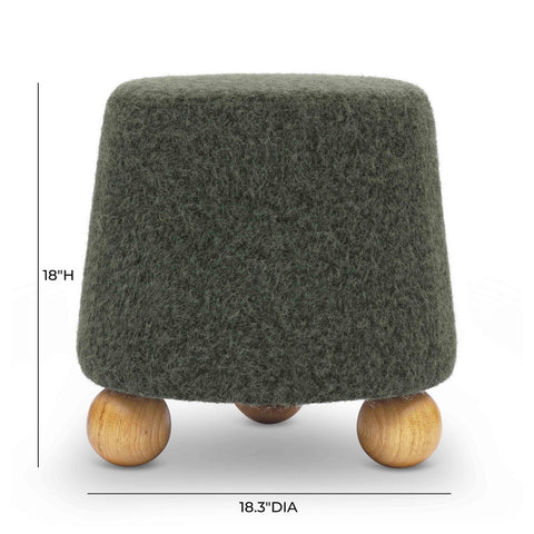 Jaine Forest Green Loose Mohair Ottoman Model: TOV-OC69231