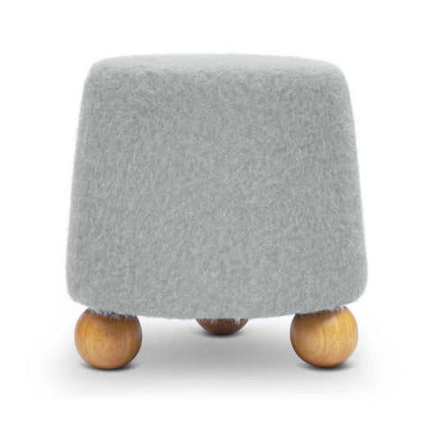 Jaine Stone Grey Loose Mohair Ottoman Model: TOV-OC69232
