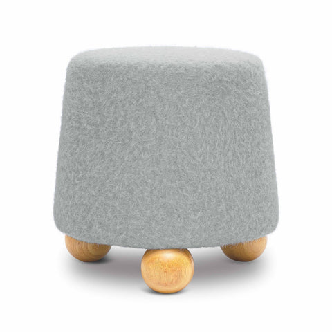 Jaine Stone Grey Loose Mohair Ottoman Model: TOV-OC69232