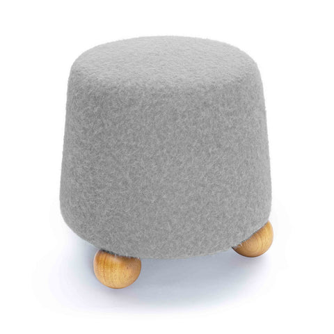 Jaine Stone Grey Loose Mohair Ottoman Model: TOV-OC69232