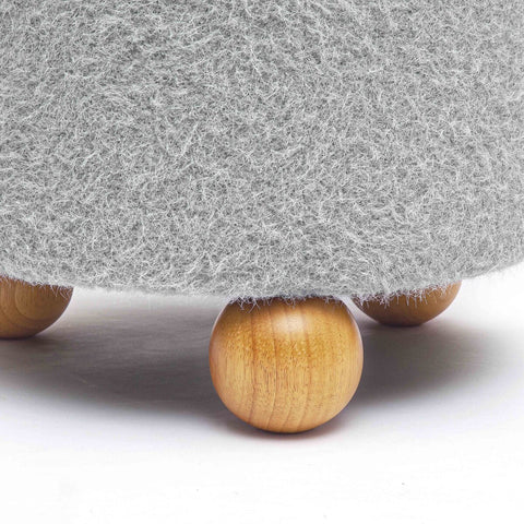 Jaine Stone Grey Loose Mohair Ottoman Model: TOV-OC69232