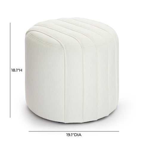 Pouch Cream Chenille Ottoman Model: TOV-OC69233