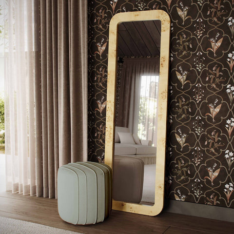 Pouch Mint Green Chenille Ottoman Model: TOV-OC69234