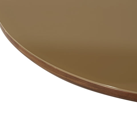 Oani Walnut and Glass Round Coffee Table Model: TOV-OC69238