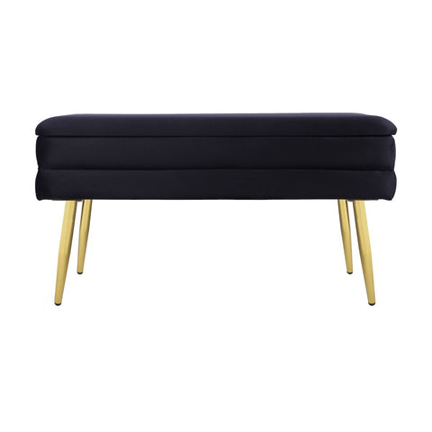 Ziva Black Velvet Storage Bench Model: TOV-OC69276