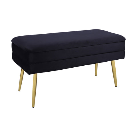 Ziva Black Velvet Storage Bench Model: TOV-OC69276